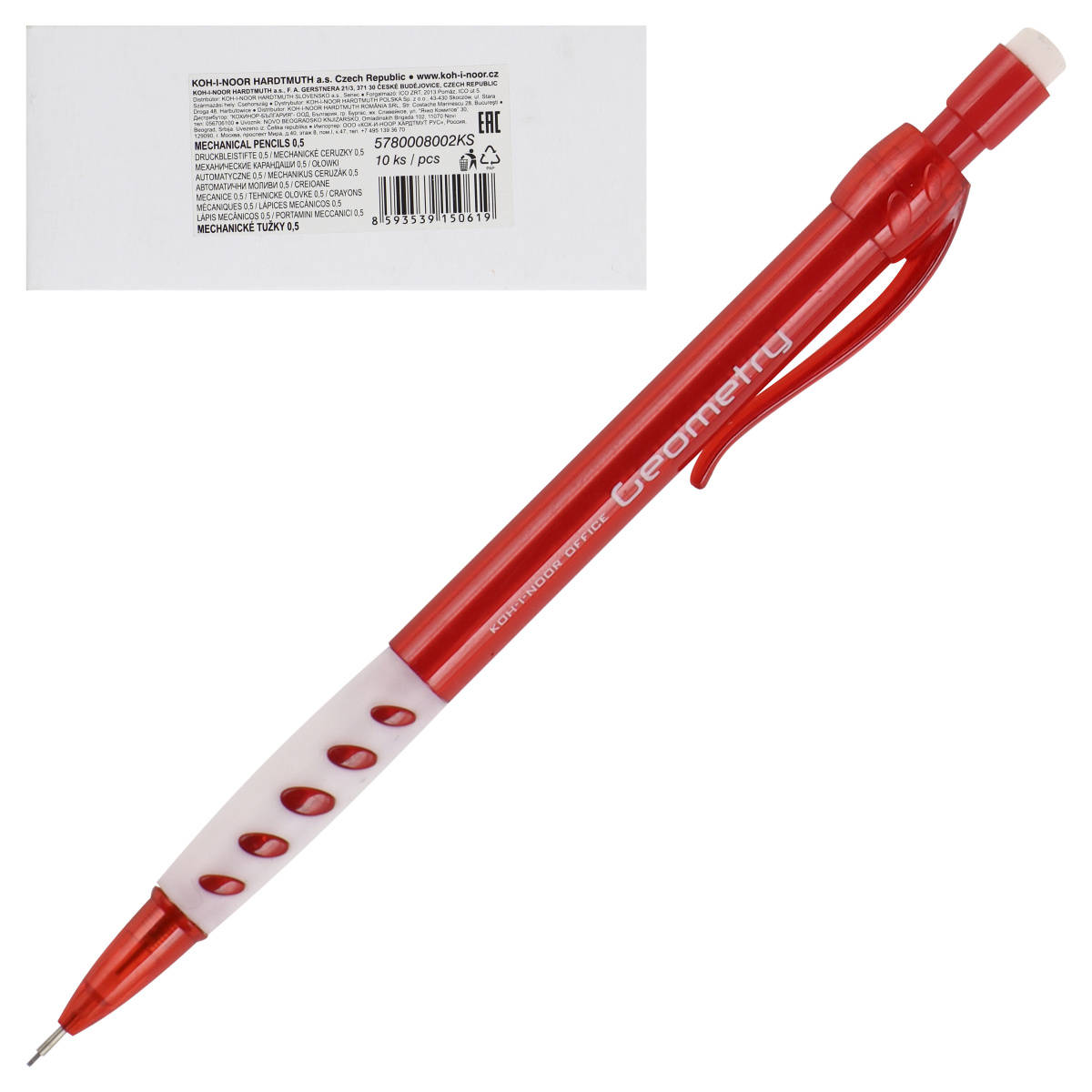 Creion mecanic Koh-I-Noor 5780 red, 0.5 mm, HB