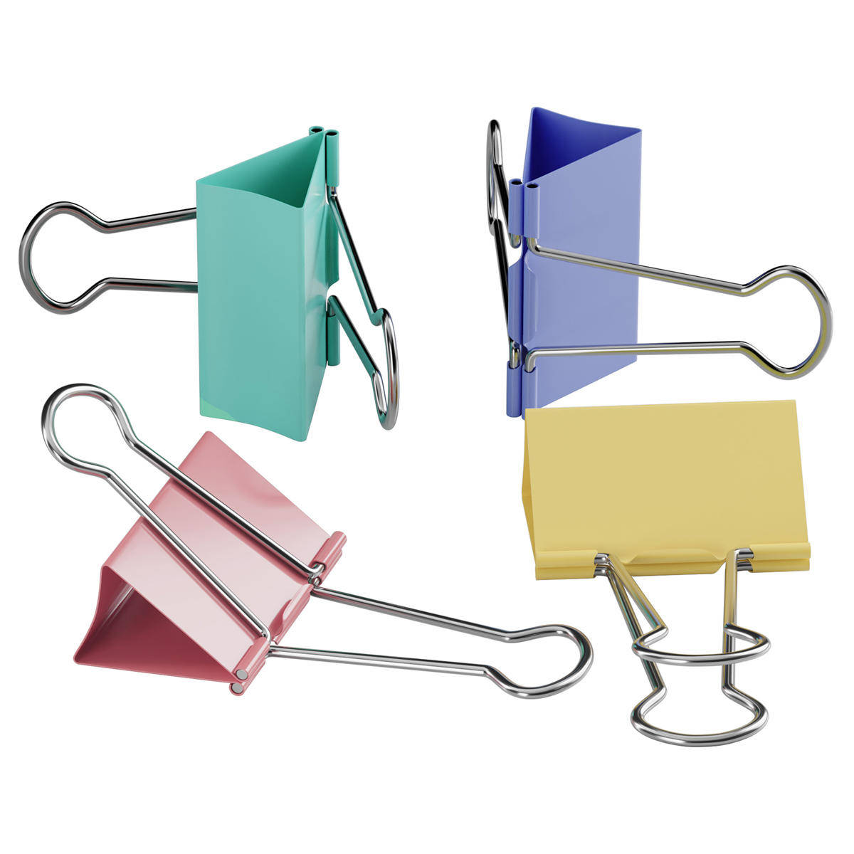 Зажимы для бумаг Berlingo 32мм Pastel BC1232M, 12 штук, цветные