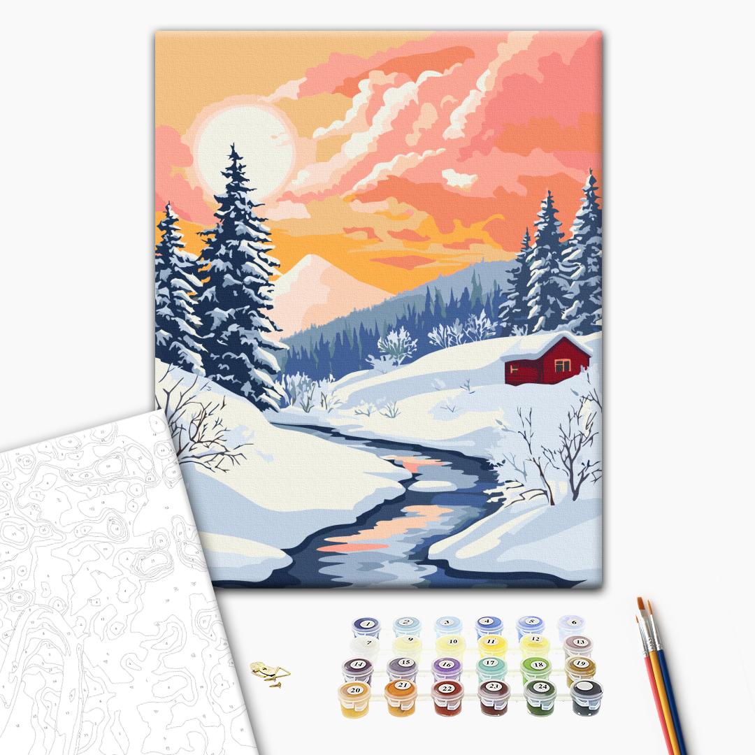 Картина по номерам 40x50см Brushme BS54524 Зимняя гармония в коробке