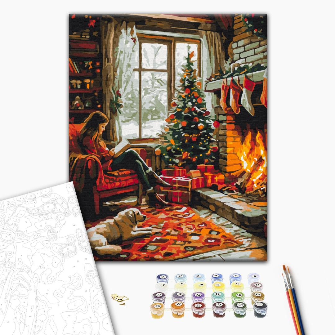 Картина по номерам 40x50см Brushme BS54208 Уют зимнего вечера в коробке