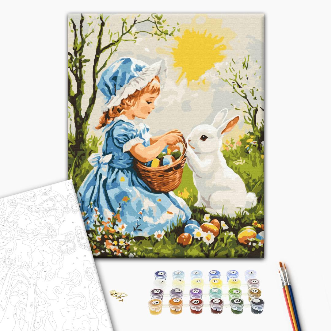 Картина по номерам 40x50см Brushme BS54297 Пасхальные друзья в коробке