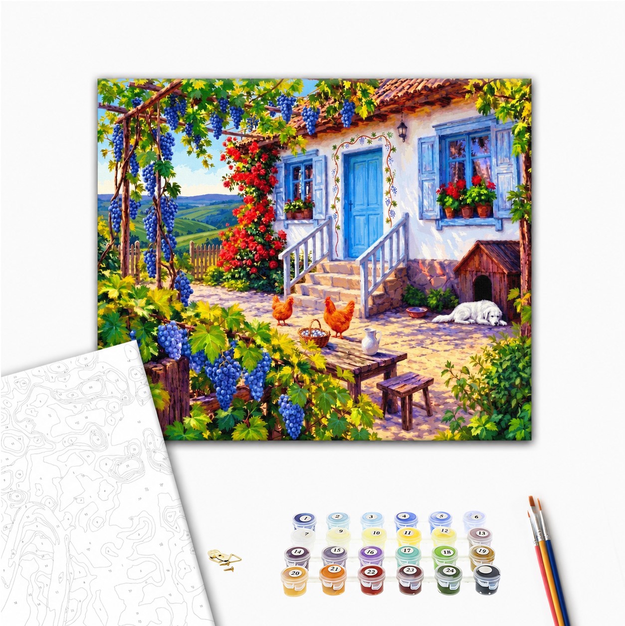 Картина по номерам 40x50см Brushme BS54718 Уютное утро в деревне в коробке