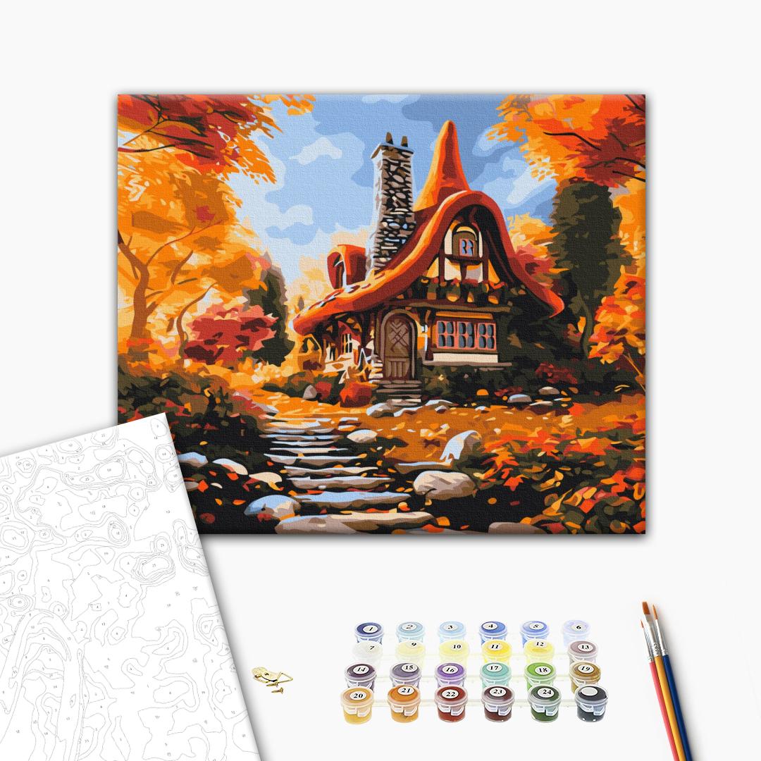 Картина по номерам 40x50см Brushme BS53794 Домик осени без коробки