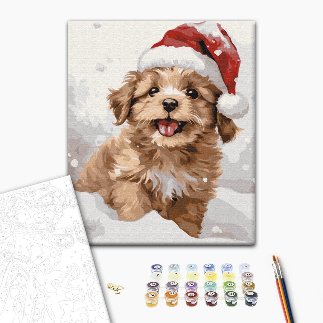 Картина по номерам 40x50см Brushme BS53838 Снежный щенок без коробки