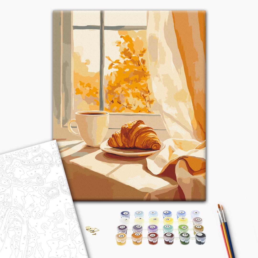 Картина по номерам 40x50см Brushme BS54447 Круассан и кофе без коробки