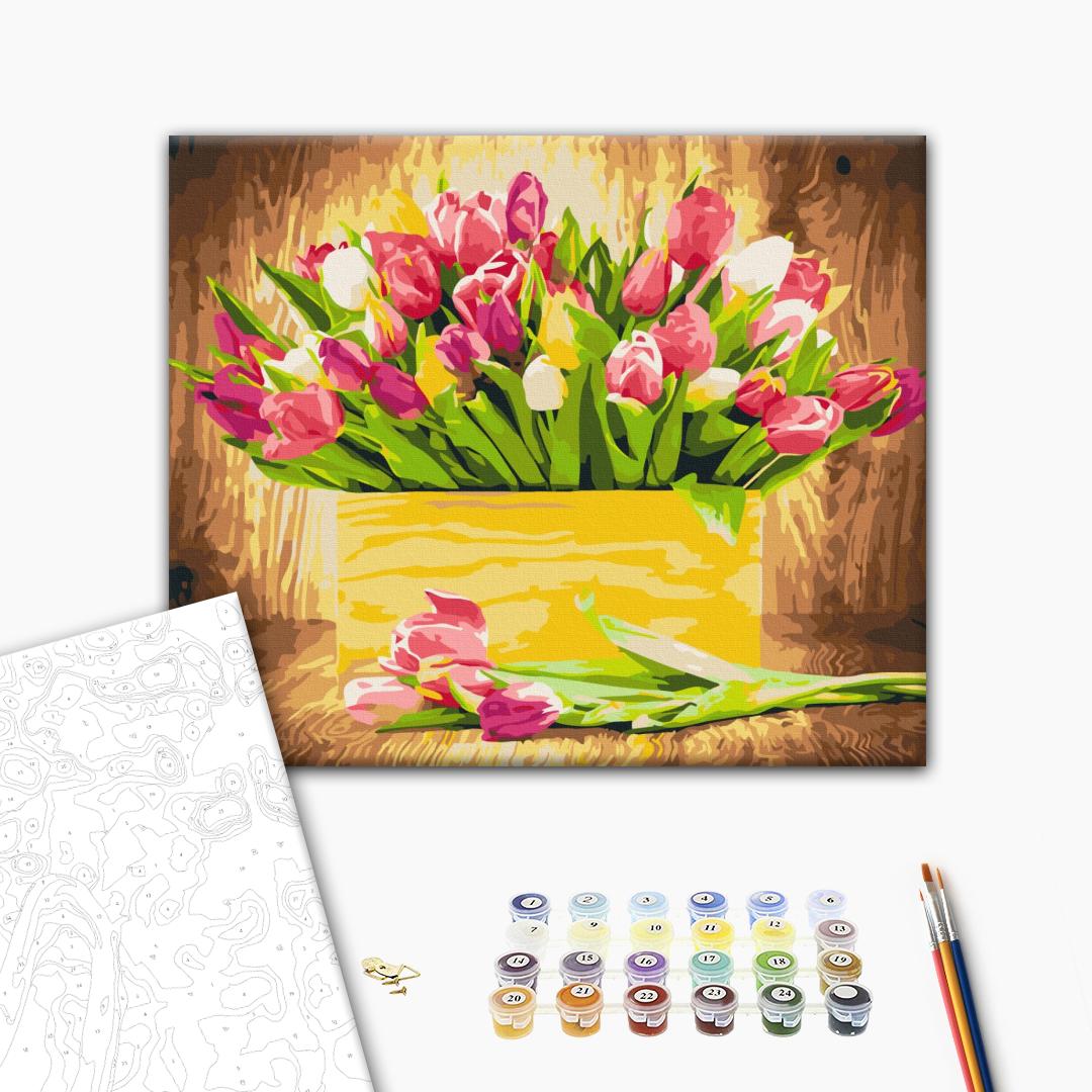 Картина по номерам 40x50см Brushme BS5666 Праздничные тюльпаны без коробки