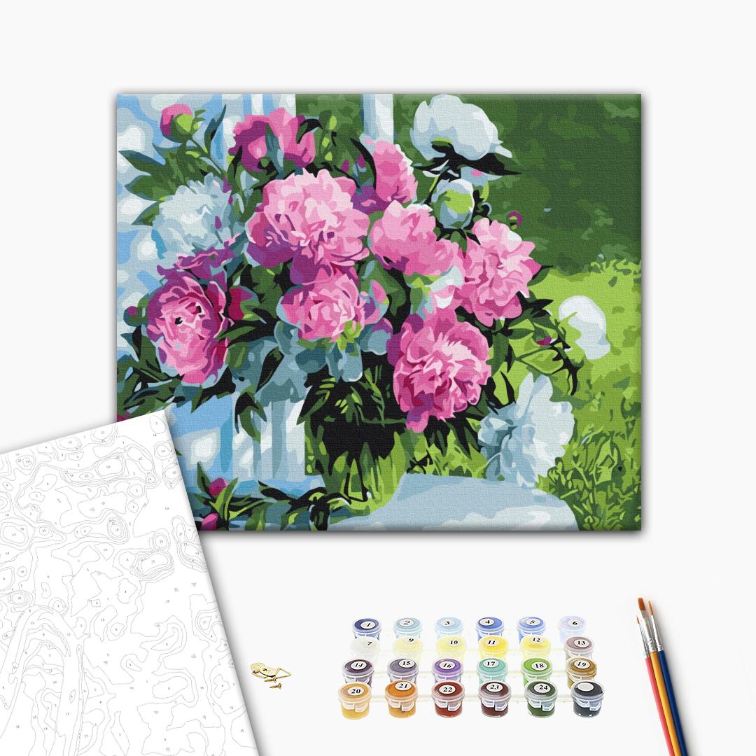 Картина по номерам 40x50см Brushme BS31020 Букет пионов в саду без коробки
