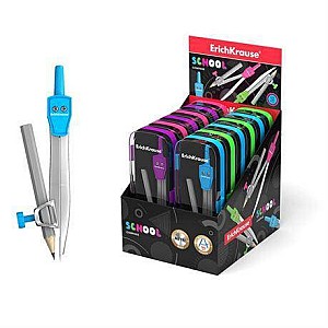Compas ErichKrause Neon 45026, cu creion, penar, asortat