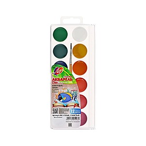 Acuarela Luci 12 culori ZOO cu pensula