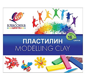 Plastilina Klassika, 320 gr., 16 culori, cutit