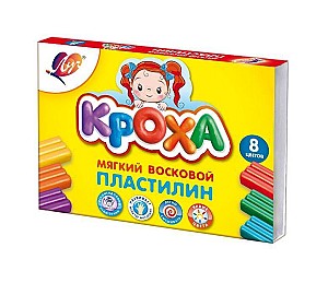 Plastilina 120 gr., 8 culori, moale