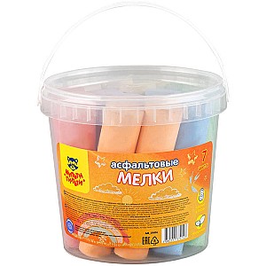 Creta colorata pentru asfalt 7 culori 14 bucati 39414 Multi-Pulti, rotunde