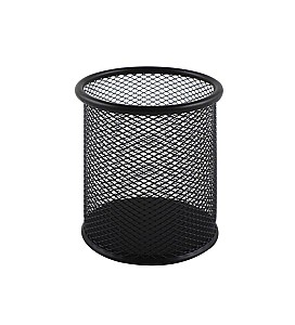 Suport pentru pixuri ST0451 rotund, plasa, negru