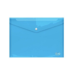 Mapa-plic cu buton Forofis 91169, A4, 0,16 mm, albastru transparent
