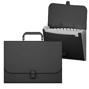 Servieta ErichKrause Matt Classic 50437, A4, 12 sectii, negru