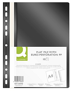 Dosar cu sina Q-CONNECT KF15662 A4, cu perforatie, negru