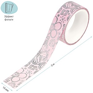Banda adeziva decorativa Meshu 15mm x 3m 327379 Pink elegance