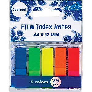 Index-uri cu lipici 80408, 44x12mm, plastic, 5 culori x 25 foi