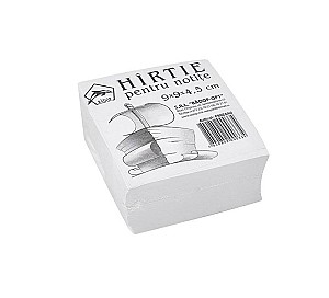 Hartie pentru notite, 9x9x4,5 cm, alba