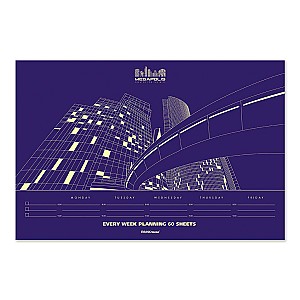 Planner saptaminal ErichKrause nedatat 330x220mm, 60 foi Megapolis 44405, albastru