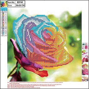 Mozaic cu diamante Centrum 89746 Trandafir 5D 30x30cm