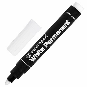 Marker permanent Centropen 8586, 2,5mm, alb