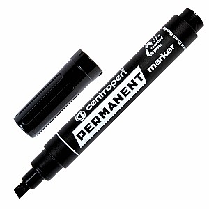 Marker permanent Centropen 8576, 1-4,6 mm, negru, virf tesit
