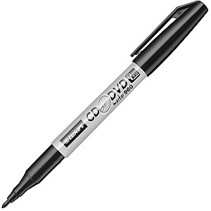 Marker permanent CD/DVD Luxor 960 3501, 1 mm, negru