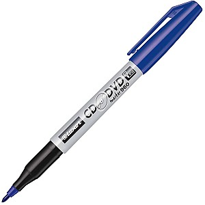 Marker permanent CD/DVD LUXOR 960 3502, 1mm, albastru