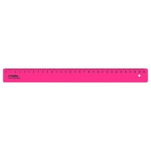 Rigla din plastic LN31, 30 cm, neon, colorata