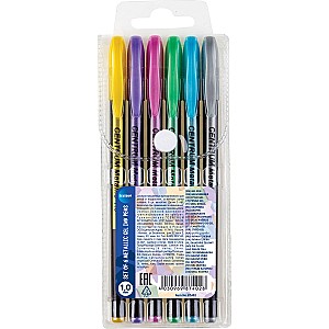 Set pixuri gel Centrum 87402 Metallic 1,0 mm, 6 culori