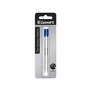 Set de rezerve cu bila p-u pixuri cu mecanism rotativ Luxor Chrismatic 9107, 1,0 mm, albastru, 2 bucati