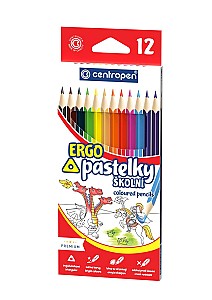 Creioane colorate Centropen 9521/12, triunghiulare, 12 culori