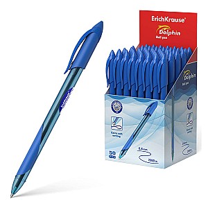 Pix cu bila ErichKrause 48188 Dolphin Stick&Grip Classic, 1.2 mm, albastru