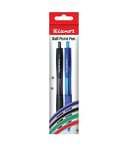 Set pixuri cu mecanism Luxor Micra 1780 0,5 mm, albastru/negru
