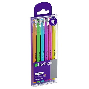 Set pixuri gel Berlingo CNg30306 Brilliant Neon 0,8 mm, 6 culori