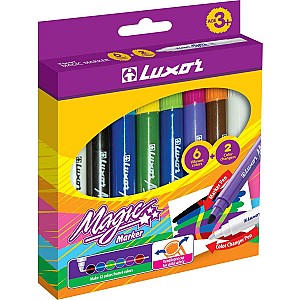 Set carioci LUXOR 6180TF MAGIC, 6+2 culori