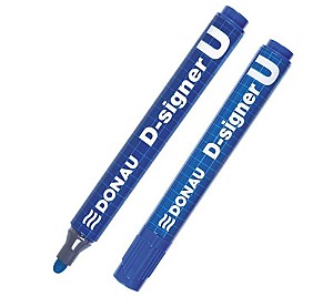 Marker permanent Donau 7371001-10PL, 2-4 mm, albastru