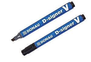 Marker permanent Donau 7370001-01PL, 1-4mm, negru, virf tesit