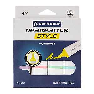 Набор маркеров текстовых Centropen 6252 Pastel 1-4,6мм, 4 цветов