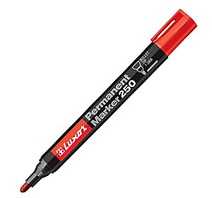 Marker permanent LUXOR 250 3454, 1-3mm, rosu