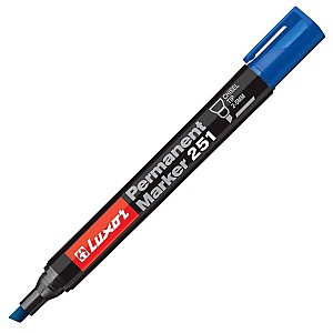 Marker permanent Luxor 251 3442, 2-5mm, albastru, virf tesit
