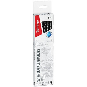 Set creioane simple Berlingo BS01206 2H-2B, hexagonal, 6 bucati