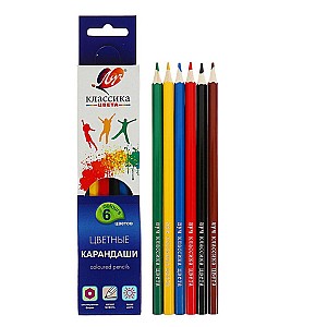 Карандаши цветные Классика, шестигранные, 6 цветов