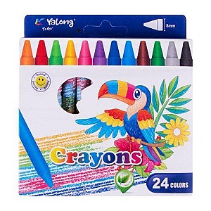 Карандаши восковые Yalong 95087-24, круглые, 24 цветов