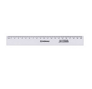 Rigla din plastic DONAU 7052001PL, 20 cm, transparent