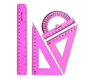 Set geometric 1805, rigla 20cm+2 echere+raportor