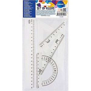 Set geometric 80746, rigla 20cm+2 echere+raportor