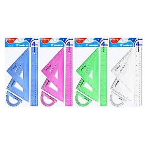 Set geometric 88126YL, rigla 30cm+2 echere+raportor