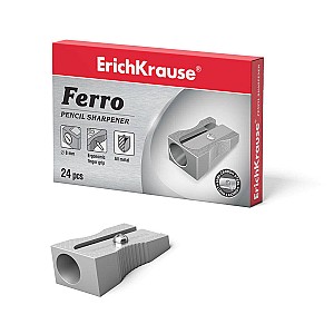 Точилка ErichKrause 7074 Ferro, металлическая, серебряная